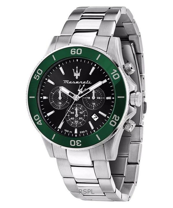 Maserati Competizione Chronograph Stainless Steel Black Sunray Dial Quartz R8873600008 100M Men's Watch