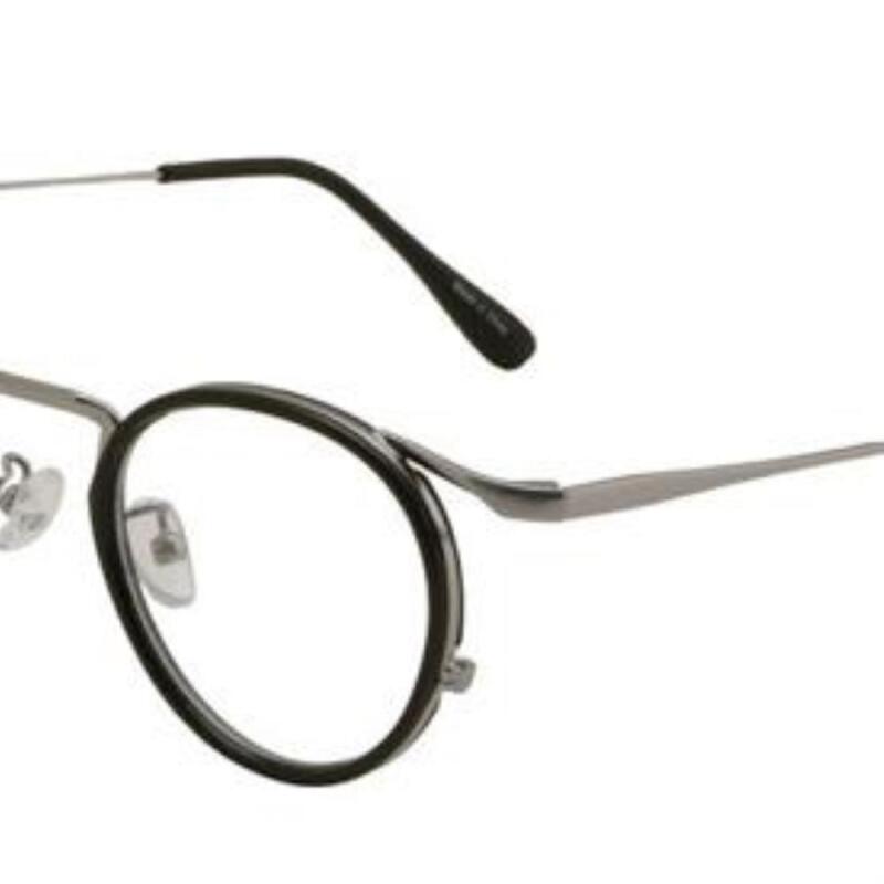 Men s and Women s Geek Chic Retro Horn-Rimmed Glasses Frames G1250_Crystal Gray-Silver