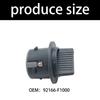Turn Signal Bulb Socket 92166-F1000, Black Plastic Front Lamp Receptacle for Select Vehicle Lighting Replacement and Routine Maintenance