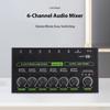 6-Channel Audio Mixer Mini Audio Mixer Stereo Mono Switching 6.35mm TRS/TS Input Metal Shell Type-C