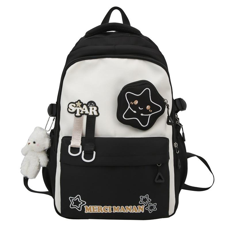 

Новые модные контрастные школьные рюкзаки большой вместимости для учеников средней школы и сумки через плечо для учеников старшей школы