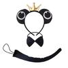Frogs Costume Accessories Set Frogs Ears Headband Tail Bowtie Animal Frogs Costume for Kids Adults