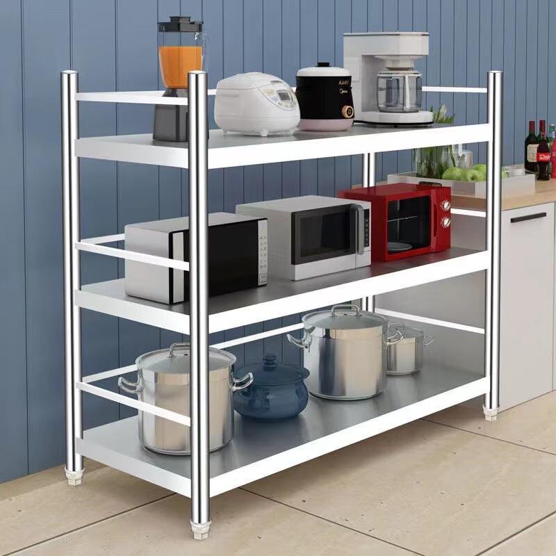 Stainless Steel Kitchen Storage Rack with Guardrail