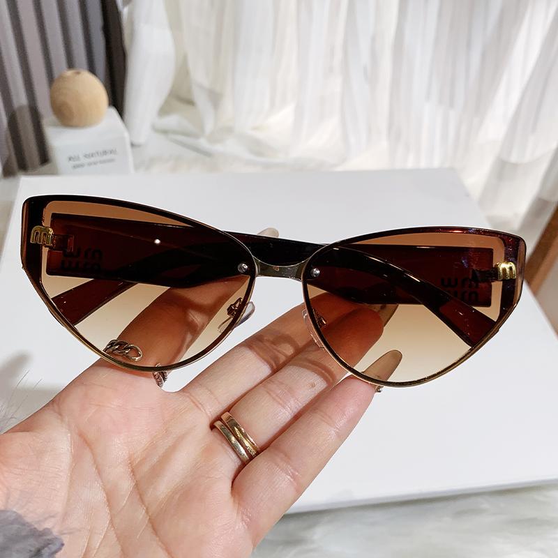 New M Letter Cat Eye Sunglasses Internet Celebrity Ins Same Retro Sunglasses Women'S Trendy Sunglasses 90315