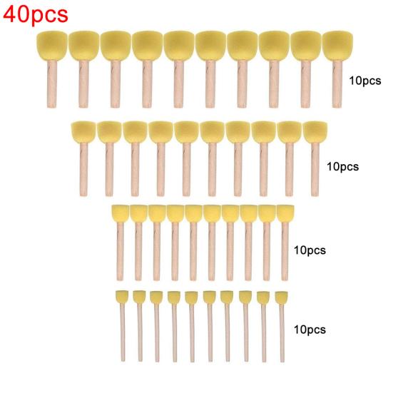 40Pcs/Set Round Foam Sponge Paint Brush Kids DIY Drawing Tools Painting Toy