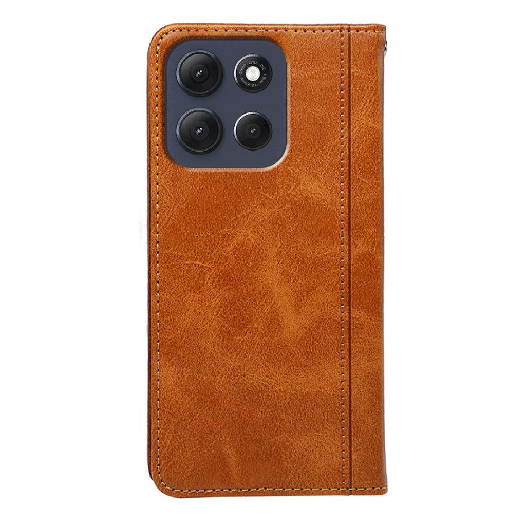 For Motorola Moto G86 5G Case Hidden Magnetic Closure Calf Texture Leather Phone Cover