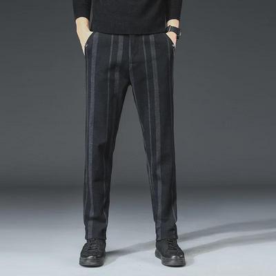 Xintang Herren Slim Straight Gestreifte Elastische Freizeit Hose