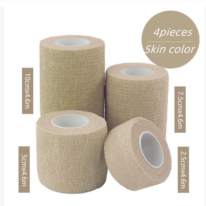 4pcs/set Self-Adhesive Elastic Bandage First Aid for Finger Joint Knee First Aid Kit Pet Tape Wrap Sports Tape First Aid Tool