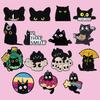 Versatile Cat Decoration Pin Black Themed Brooch, Anti-Rust Lightweight Lapel Pin, Cartoon Badge Accessories for Clothing Bag Party Jewelry