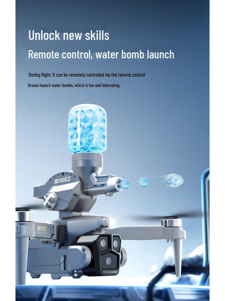 K11Max Drone: Brushless Motor Quadcopter with Triple Cameras, Water Bomb Launch, Remote Control