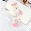 Ultra-thin Transparent Crystal Silk Socks Women Fashion Summer Harajuku Crew Socks Retro Flower Streetwear Elastic Long Socks