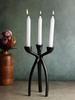 Trifecta Candle Holder In Gold | 13 X 13 X 23 Cm