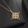 Style Trinity Celtic Knot Shield Pendant Witch Knot Necklace Men Women Irish Protection Amulet Jewelry