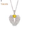 Collar con alas de ángel y colgante de alas de guardián con diamantes de imitación, joyería con piedra de nacimiento de circón, regalo para ella