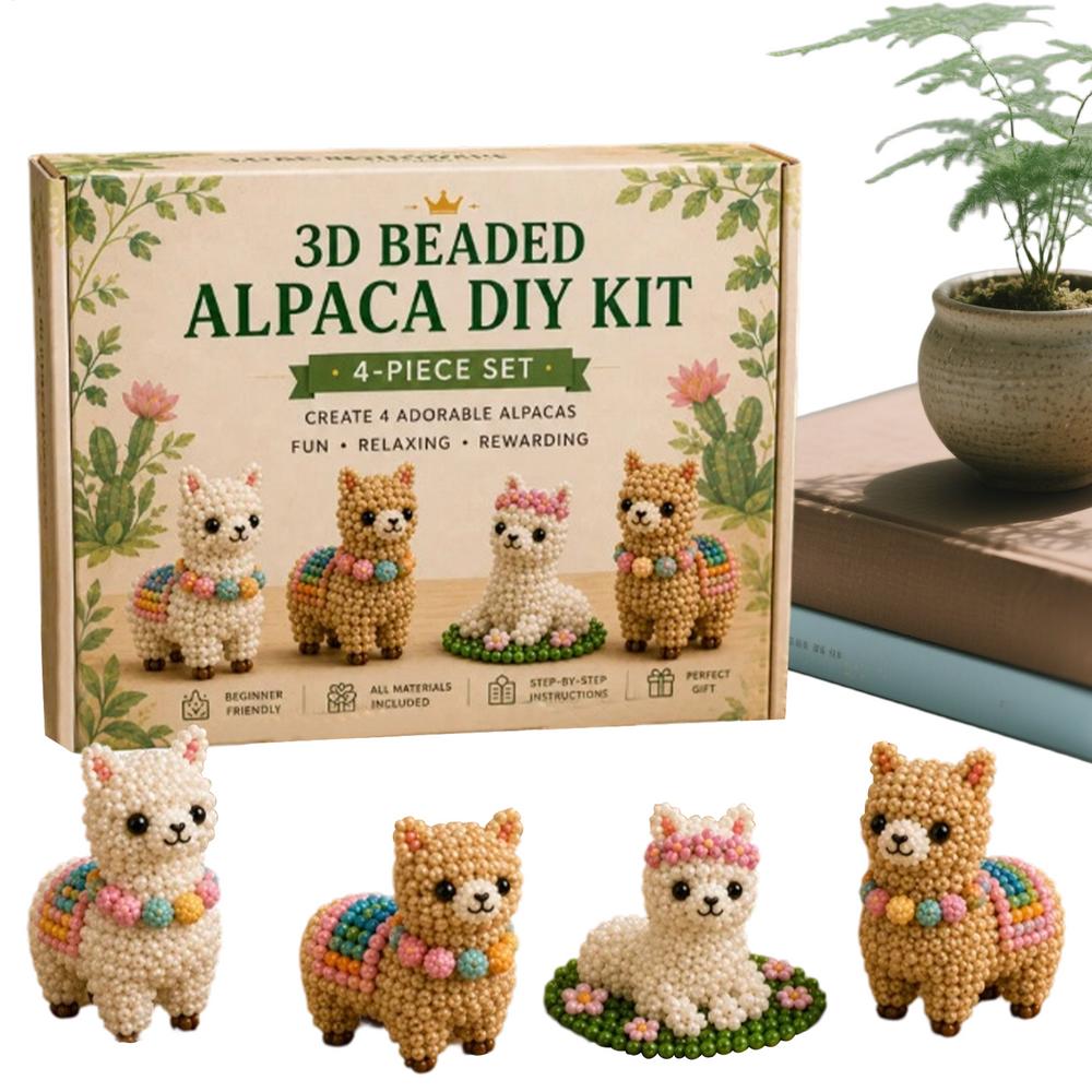 Beaded Animals Handmade Tiny Colorful Cute Toy Set Tiny 3D Beaded Animal Kit For Home House Office Classroom Bedroom Living Room
