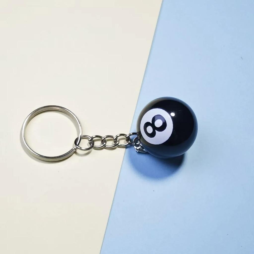 Black No.8 Billiard Keychain Mini Ball Pendant Key Ring Resin Keyring Bar Table Decoration Jewelry Game Souvenir Gift
