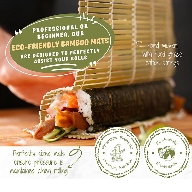 1set DIY Bamboo Sushi Maker Multifunctional Roll Cooking Tools with Sushi Bazooka Make Bamboo Mats Bamboo Chopsticks