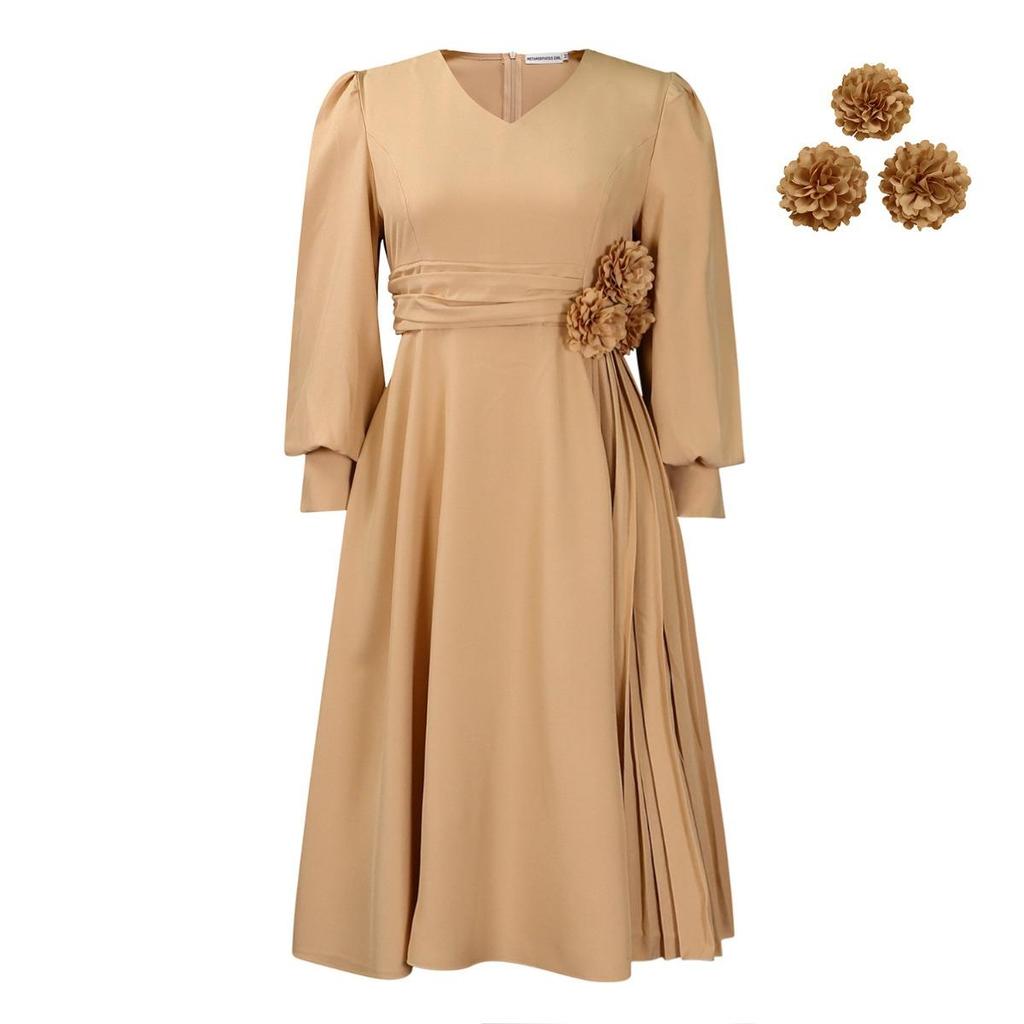 New Spring Fashion Solid Color A-Line Dress for Women Plus Size Elegant Casual Party Dress