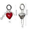 Elegant Heart Key Rings Bag Decoration Alloy Keychain Jewelry for Bags Car Keys