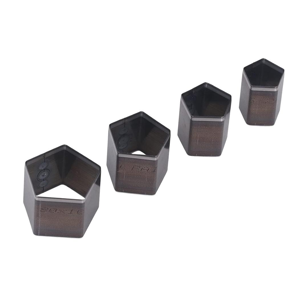 Walfront Leather Punch, 4 Pcs Pentagon Alloy Steel One Hole Hollow Cutter Punch Tool with Storage Box for Cutting Leather Cardboard Clay