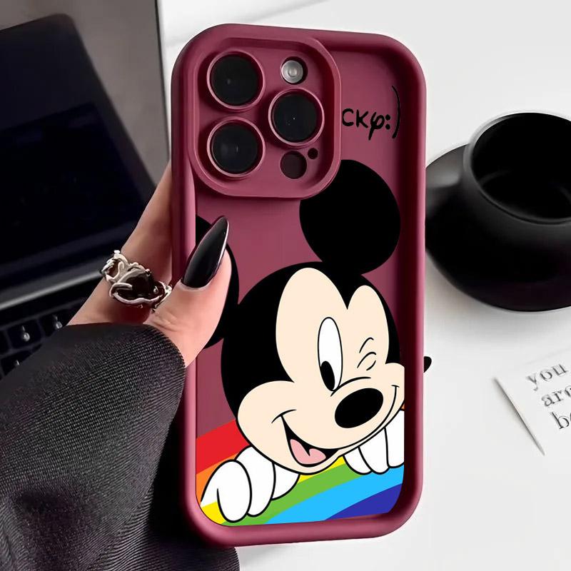 Kreslený obal na telefon Mickey a Minnie Mouse pro iPhone 17E 11 12 13 14 15 16 17 Pro Max Fundas 17 Air Plus 16e 13 Mini Silikonový kryt