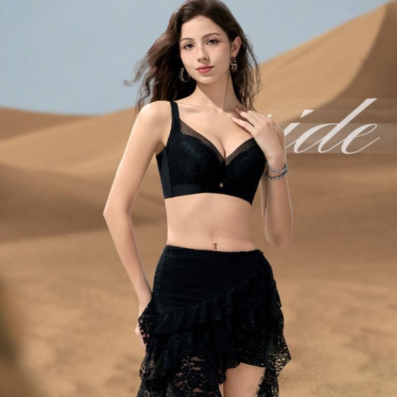 Sexy Lace Adjustable Bra Gathered and Breathable No-rim Side-lifting Bra To Prevent Breast Sagging