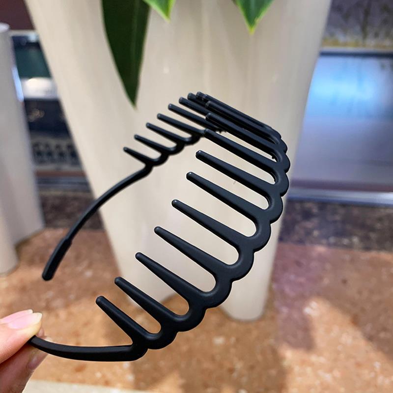 Koreanische Damen Haarkamm Rutschfestes Stirnband Kunststoff U-Form Haarreifen Einfarbig Feste Zähne Haarbänder Kopfschmuck Haaraccessoires