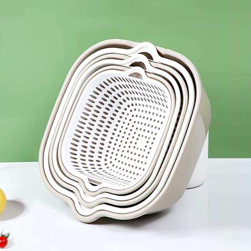 maxcook Nordic Style Stackable PP Draining Basket Set