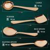 4 Pieces Stainless Steel Rose Gold Serving Spoons Set for Dining Table/Kitchen, 1.8 Mm Heavy Gauge