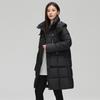 Hooded 2025 cotton jacket women's mid-length fashion tunic temperament padded clothes with large pockets mid-length padded jacket jacket