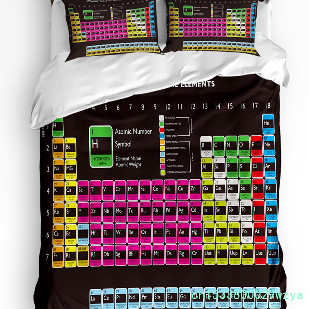 Periodic Table Of Elements Duvet Cover Bed Bedding Set Home Textile Quilt Cover Pillowcases Bedroom Double Bedding Set No Sheet