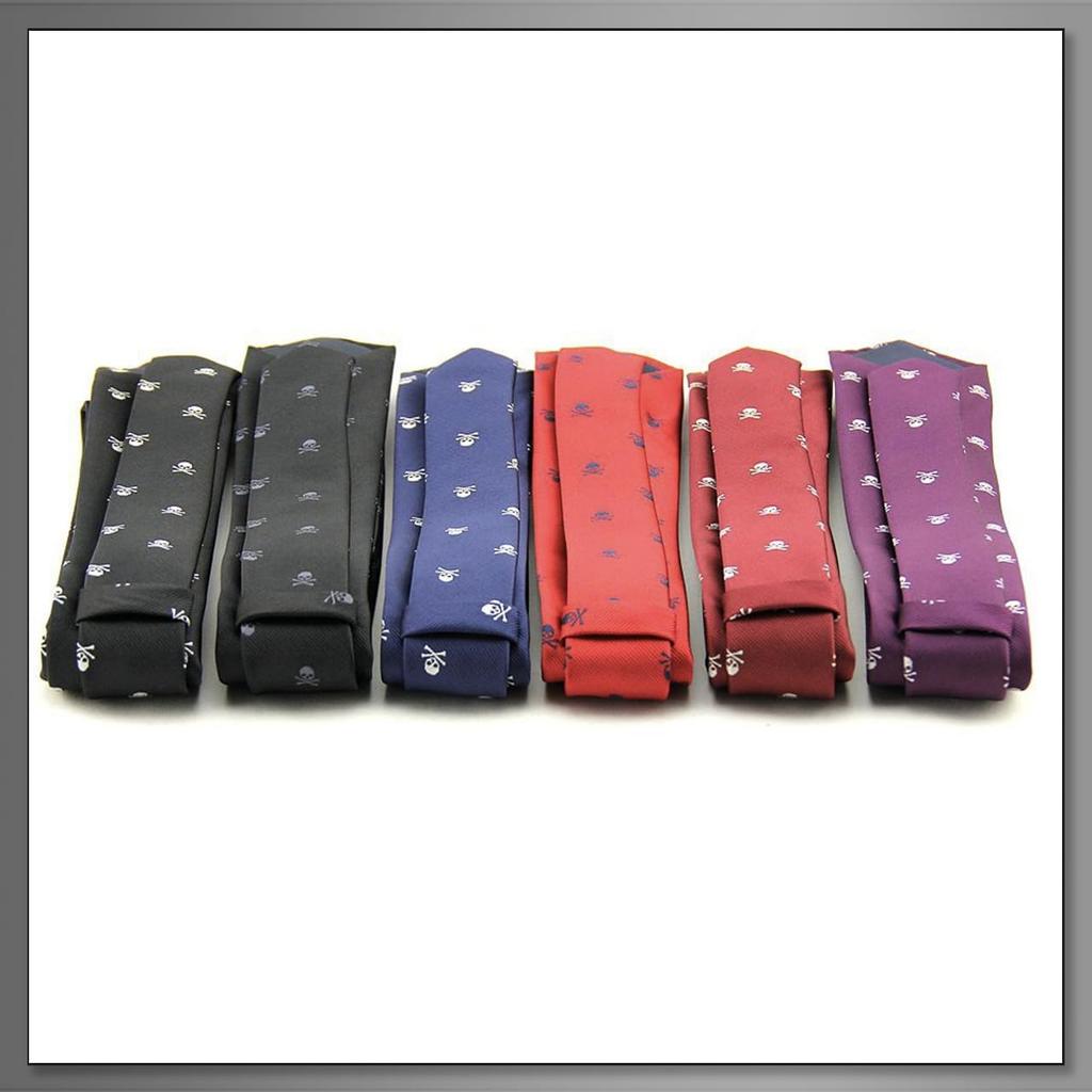 [Buzz Selection] Belt and Tie with Skull Pattern - Casual, Business, Formal - Men's AC427 (BlackWhite)