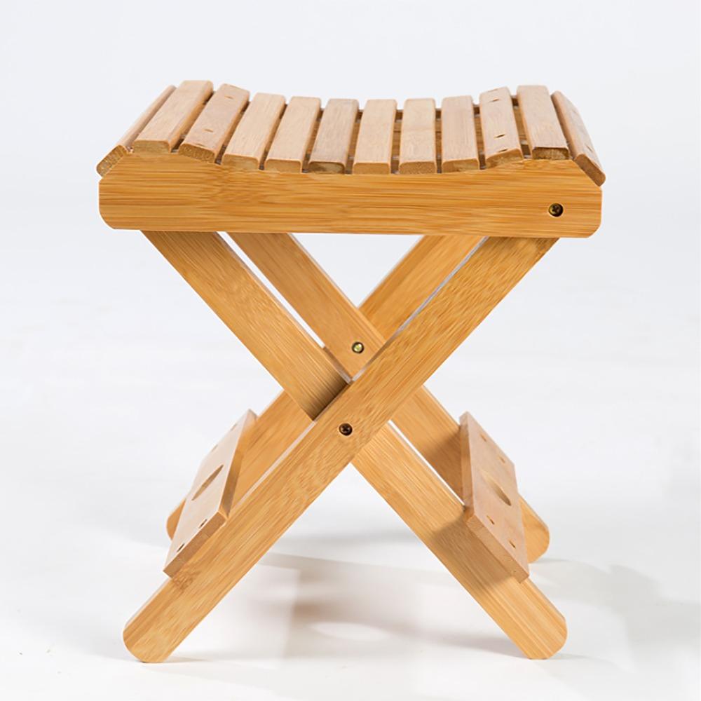 Log Color Folding Stool Square Shape Small Stool Stable Portable Seat Camping Activity