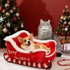 Festive Plush Cosy Dog Cat Beds W/ Non Slip Base Xmas Warm Pet Bed Pad Mat Xmas Festive Insulated Nest for Puppy Indoor Outdoor