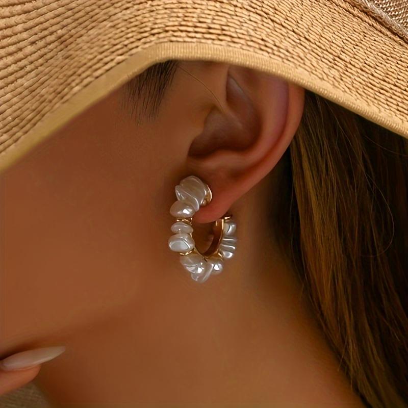 Bohemian Baroque Pearl Earrings for Women, Handcrafted Woven Dangle Jewelry Beach Formal Daily Gift