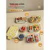 CAMUZ 1000ml 3-Compartment Glass Lunch Box with Cutlery