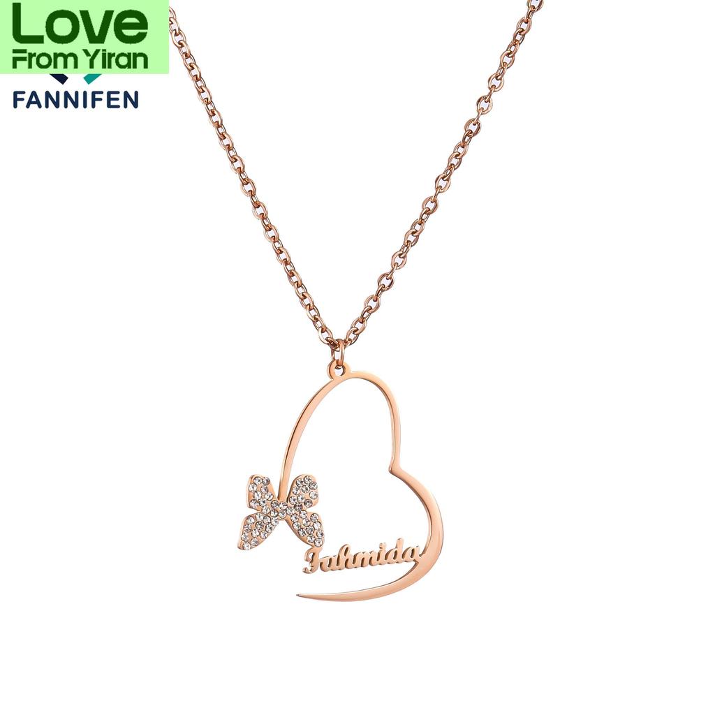 Love Butterfly Custom Name Pendant Pendant Necklace Stainless Steel Initial Necklaces Women 'S Necklaces Any Font Necklaces Best Souvenir GiftTrendy