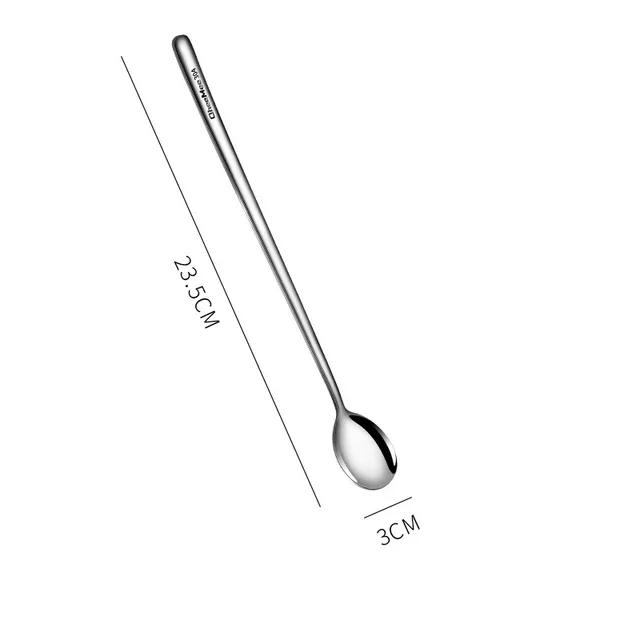 Stainless Steel Long Handled Spoon Long Spoon Teaspoon Coffee Stirring Spoon Ice Cream Honey Dessert Spoon Kitchen Tableware