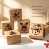 6Pcs Kraft Paper Christmas Gift Boxes 6 Assorted Hollow Carved Patterns For Holiday Gift Wrapping Party Favors Decor