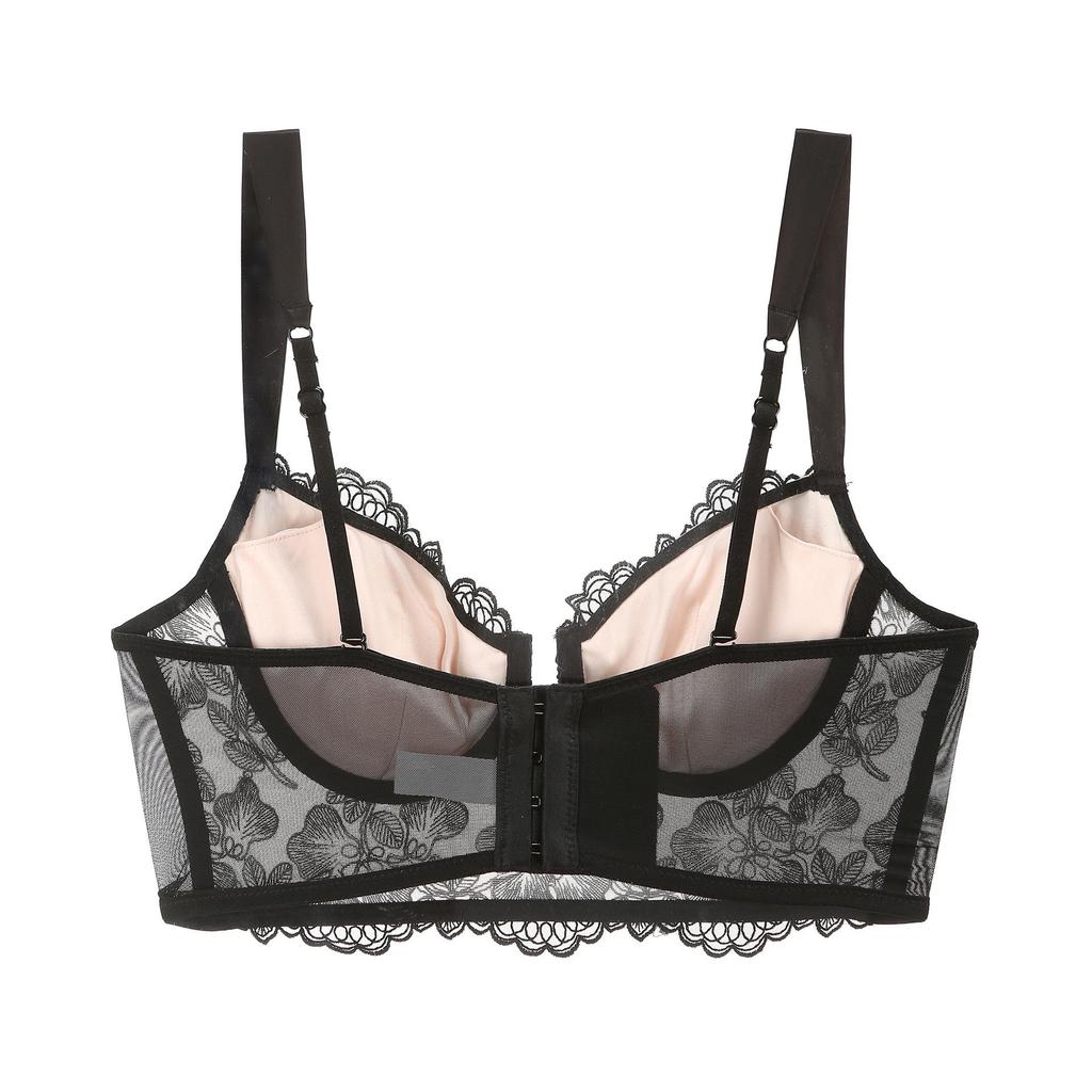 French Lace Fishbone Corset: Sexy Embroidered Camisole with Thin Bra Cups for Women