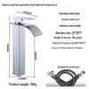 Schwarzer Wasserfall-Waschtischarmatur für Warm- und Kaltwasser