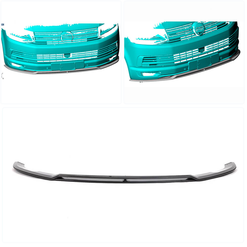 Lišta na přední nárazník Lip (pro 2015-2019, Karbon) pro Volkswagen T6