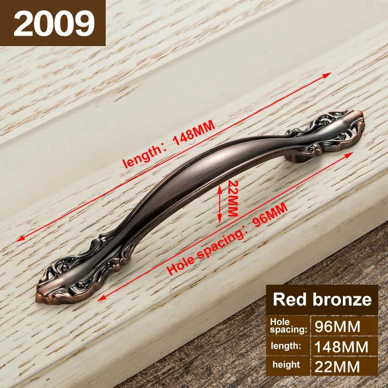 Red Bronze Handle Kitchen Door Knob Cabinet Drawer Closet Antique Shabby Chic Handles Dresser Knobs Furniture pulls
