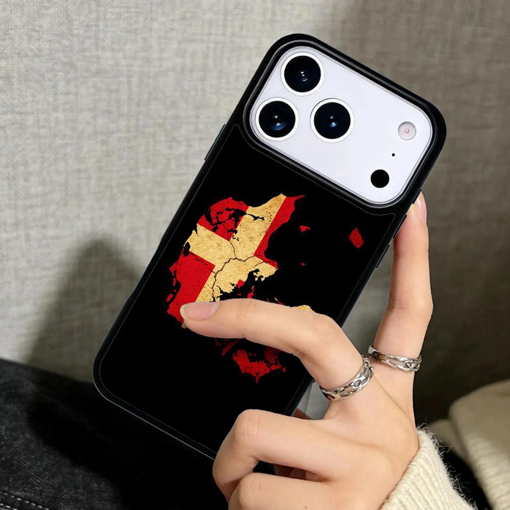 Capa Case for iPhone 17 Air 16 Pro Max 15 Plus 11 13 Mini 14 12 Back Phone Cover Denmark Flag