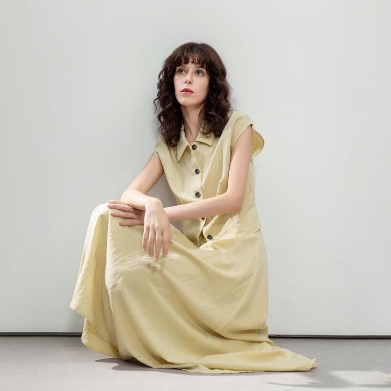 Demana Lyocell Linen Sleeveless Top & Skirt Set