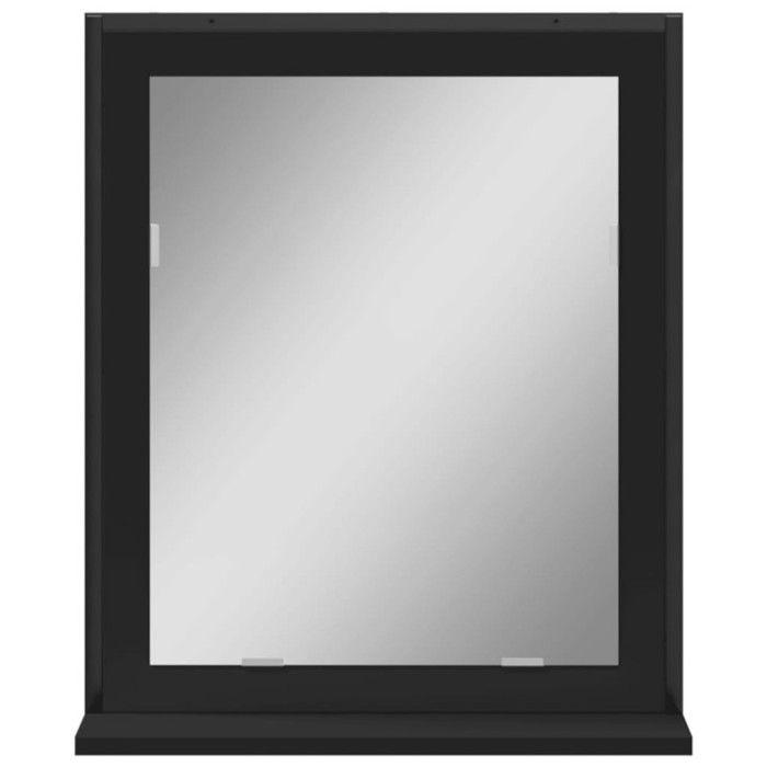 VidaXL Miroir de Salle de Bain avec Étagère, Miroir de Maquillage, Miroir Coméstique, Miroir de Courtoisie, Moderne, Noir 842416