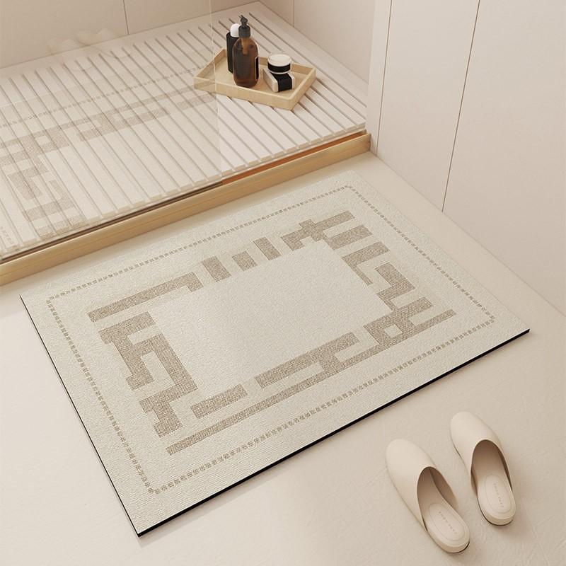 Silica Diatomite Bath Mat Absorbent Fast Drying Non Slip Floor Rug Bathroom Entrance Modern Minimalist