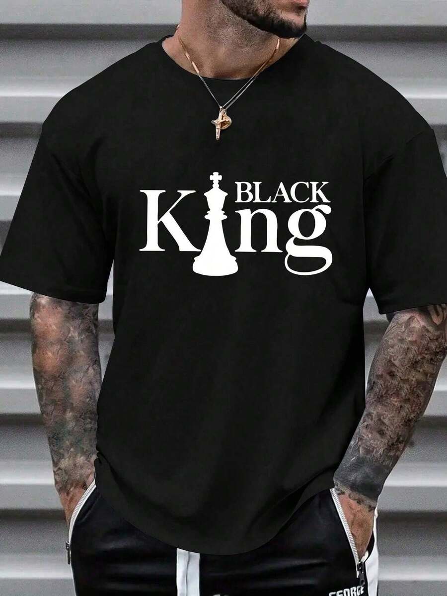 

Unisex S Black King Chess Piece Graphic T-Shirt XXL