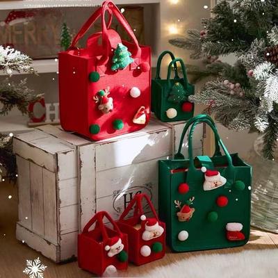 Christmas Eve Handbag: Felt Cartoon Gift & Candy Bag for Kids with Custom Logo Option