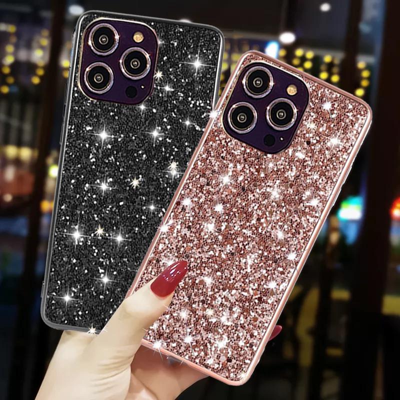 

Блеск Мягкий силиконовый чехол для телефона для iPhone 14 13 12 11 Pro Max X XR XS Max 7 8 Plus Ударопрочный мягкий TPU Крышка бампера Оболочка